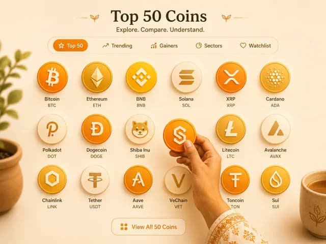 Browsing top crypto coins